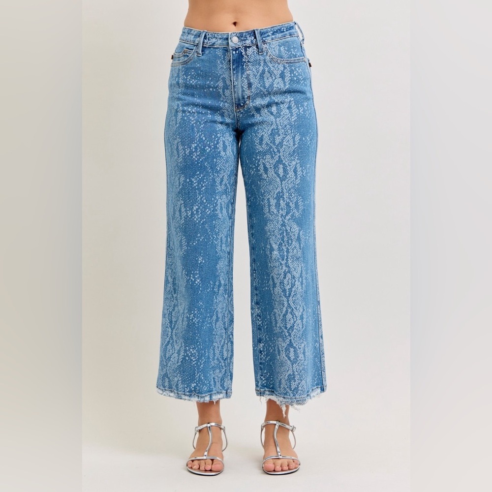 Judy Blue High Rise Ankle Wide Leg Jeans
